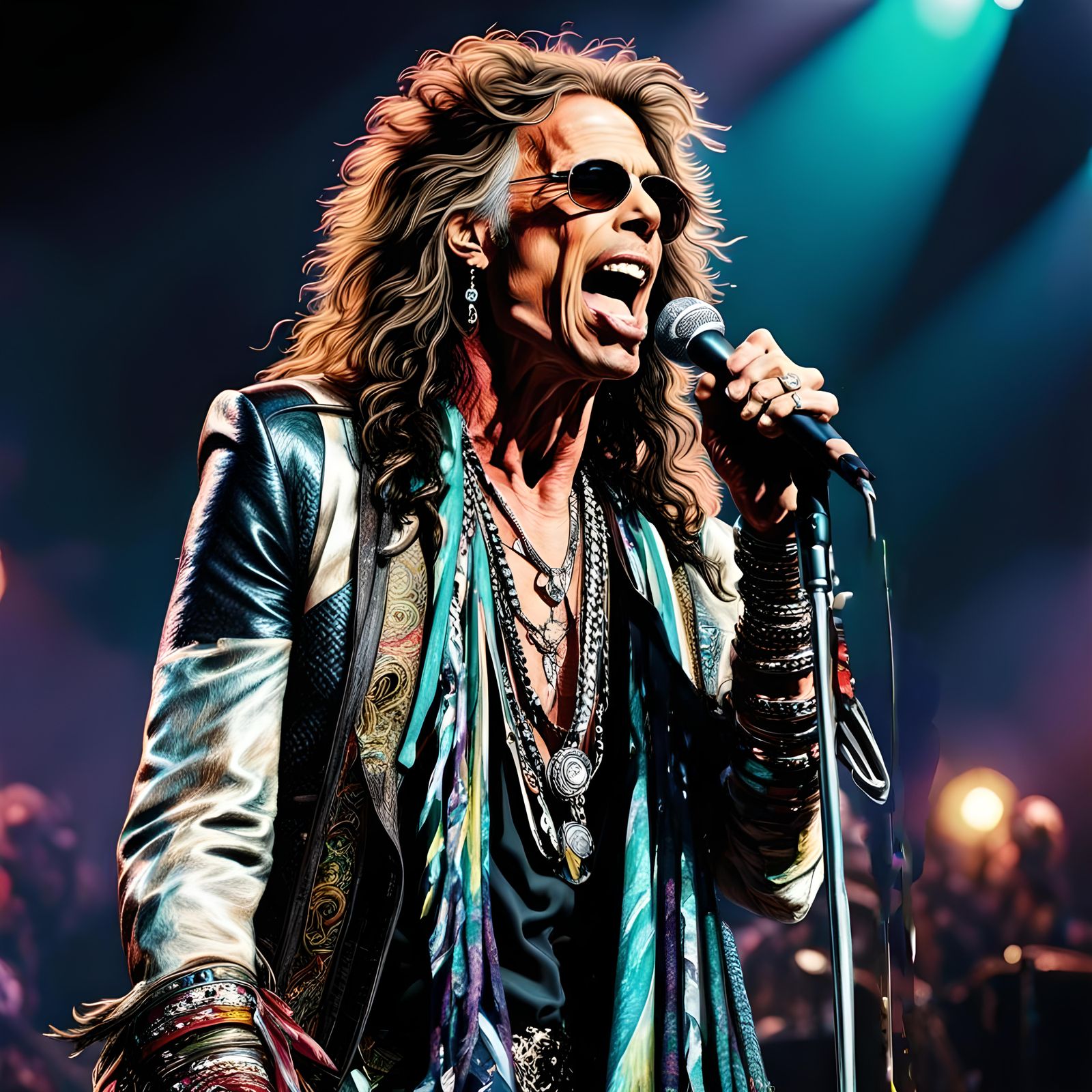 Steven Tyler Aerosmith concert - AI Generated Artwork - NightCafe Creator