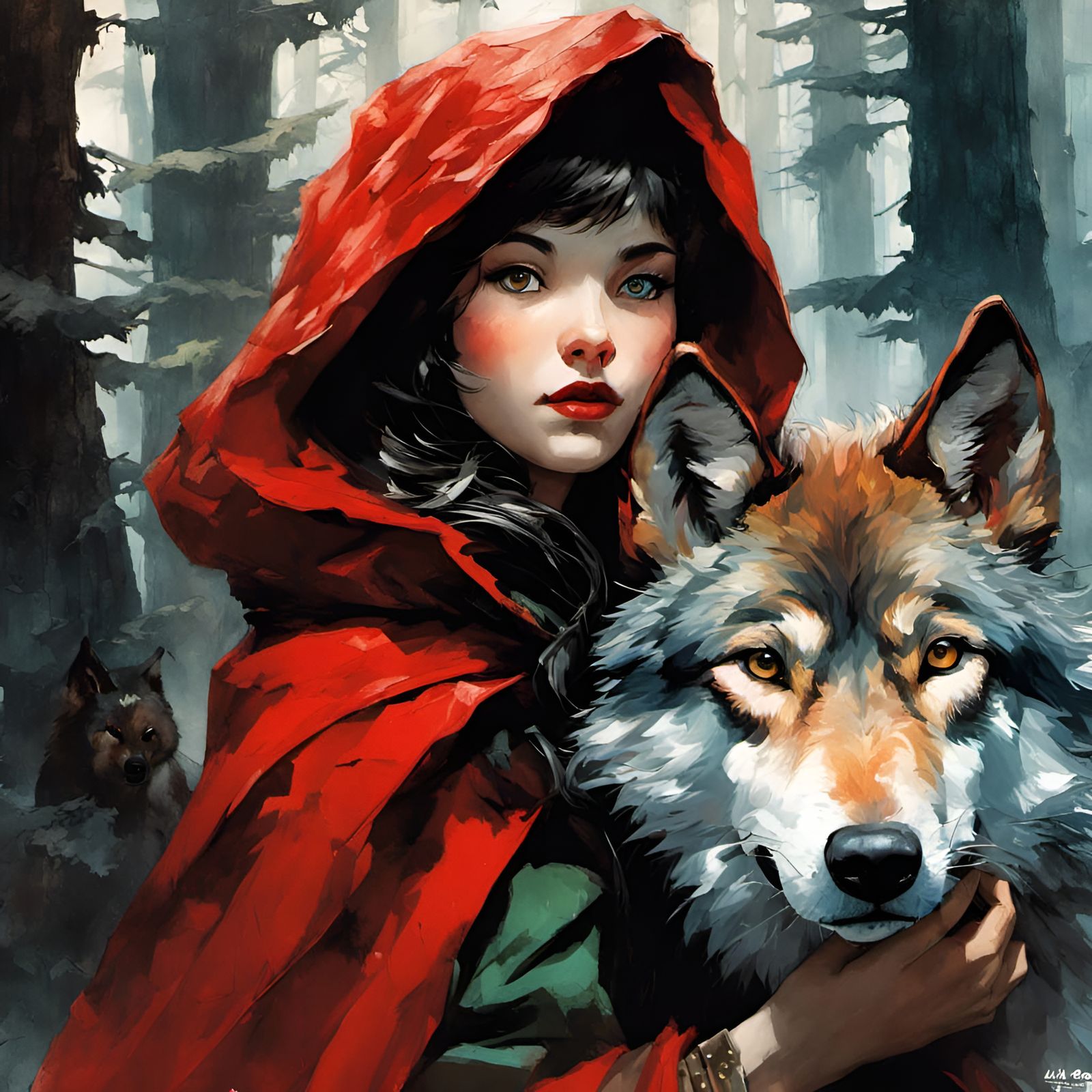 Red N Wolf - AI Generated Artwork - NightCafe Creator