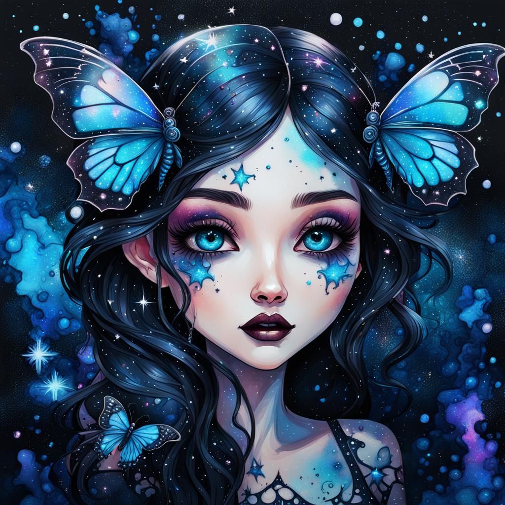 Girl with butterflies