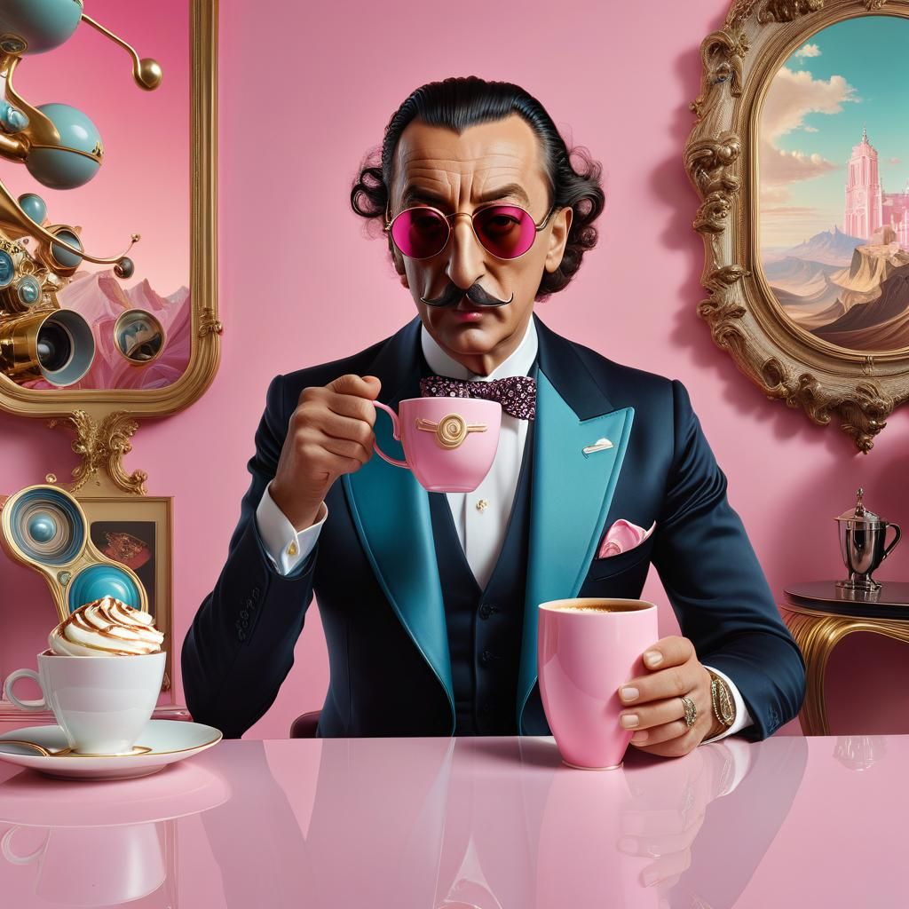 Dali in his coffee