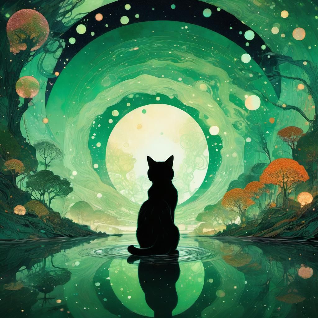 Cat silhouette - AI Generated Artwork - NightCafe Creator