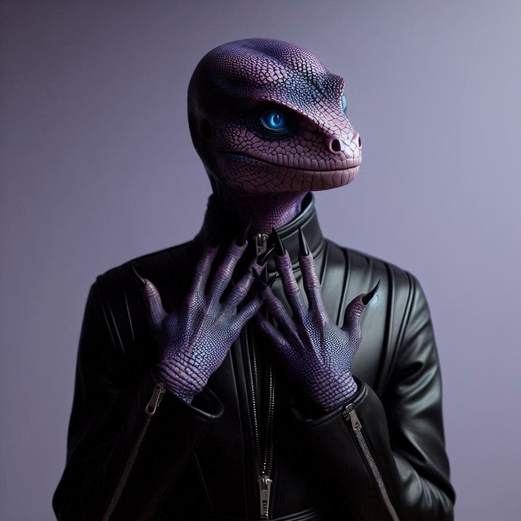 Reptilian Male in Leather