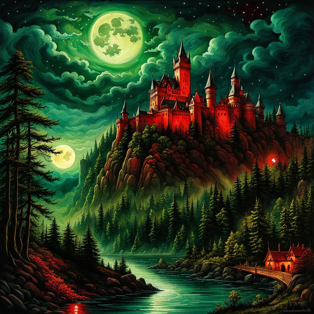 Dracula's castle :: cinematic 16k resolution masterpiece ill...