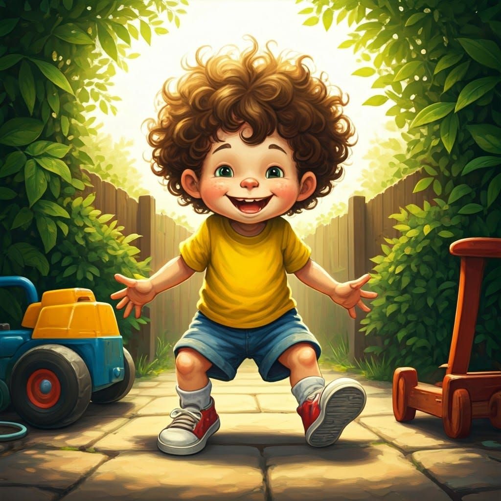 Mischief in the Sunny Backyard