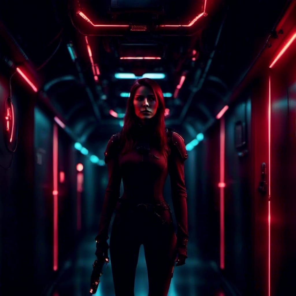 Dark Corridor 616 ⚙️ Cyberpunk Girl Portrait