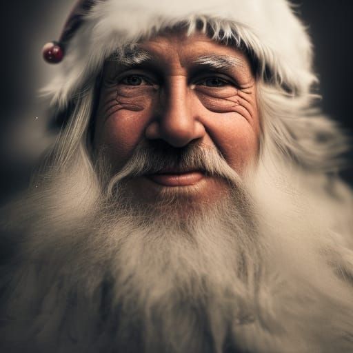 smiling very old santa in color