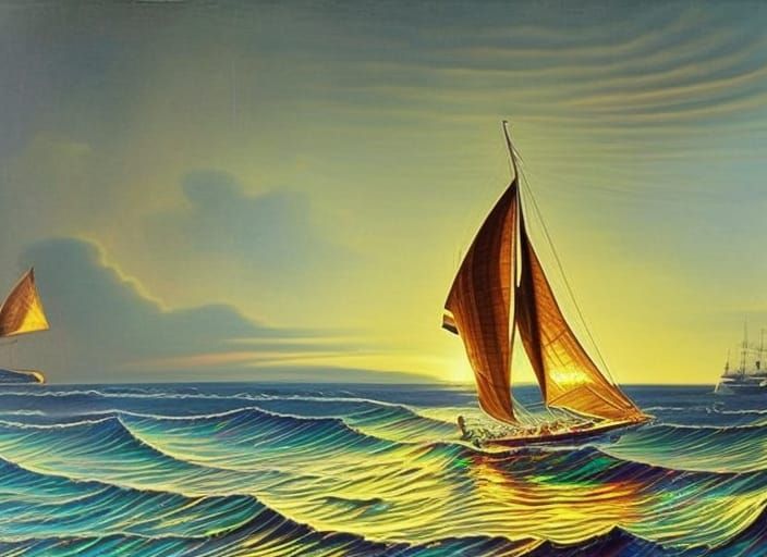 Sailing Into Gold  by @Leeftail_Art Sheryl_O'Dowd