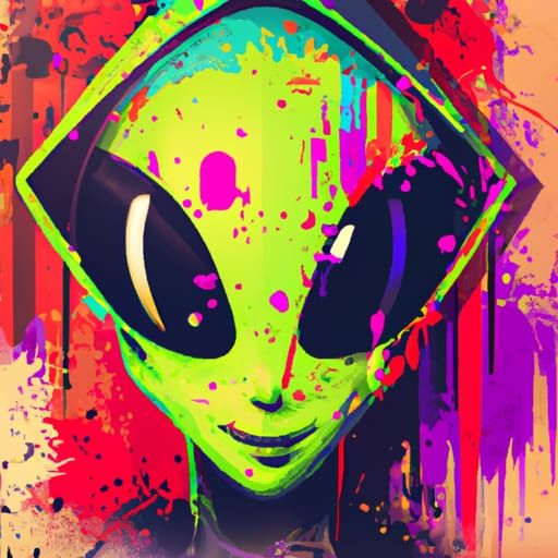 Humanoid Alien Graffiti 