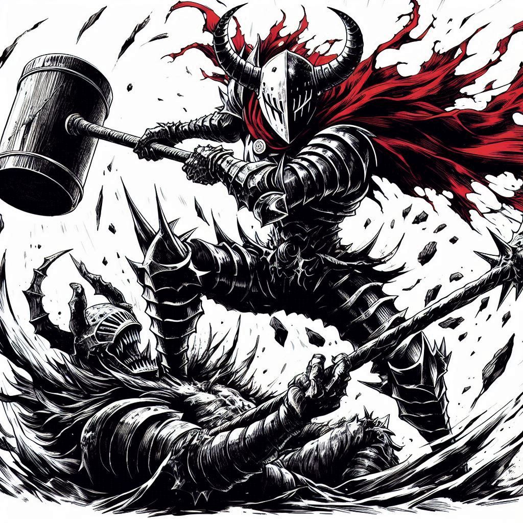 Hammers into the ground