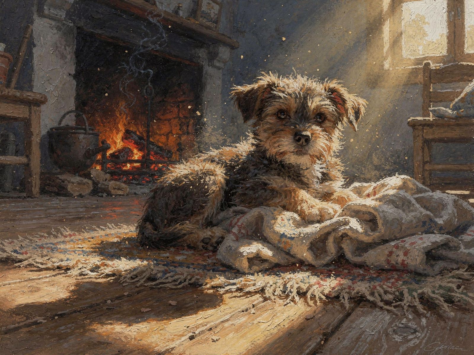 Puppy waking up   by @Sherkhal