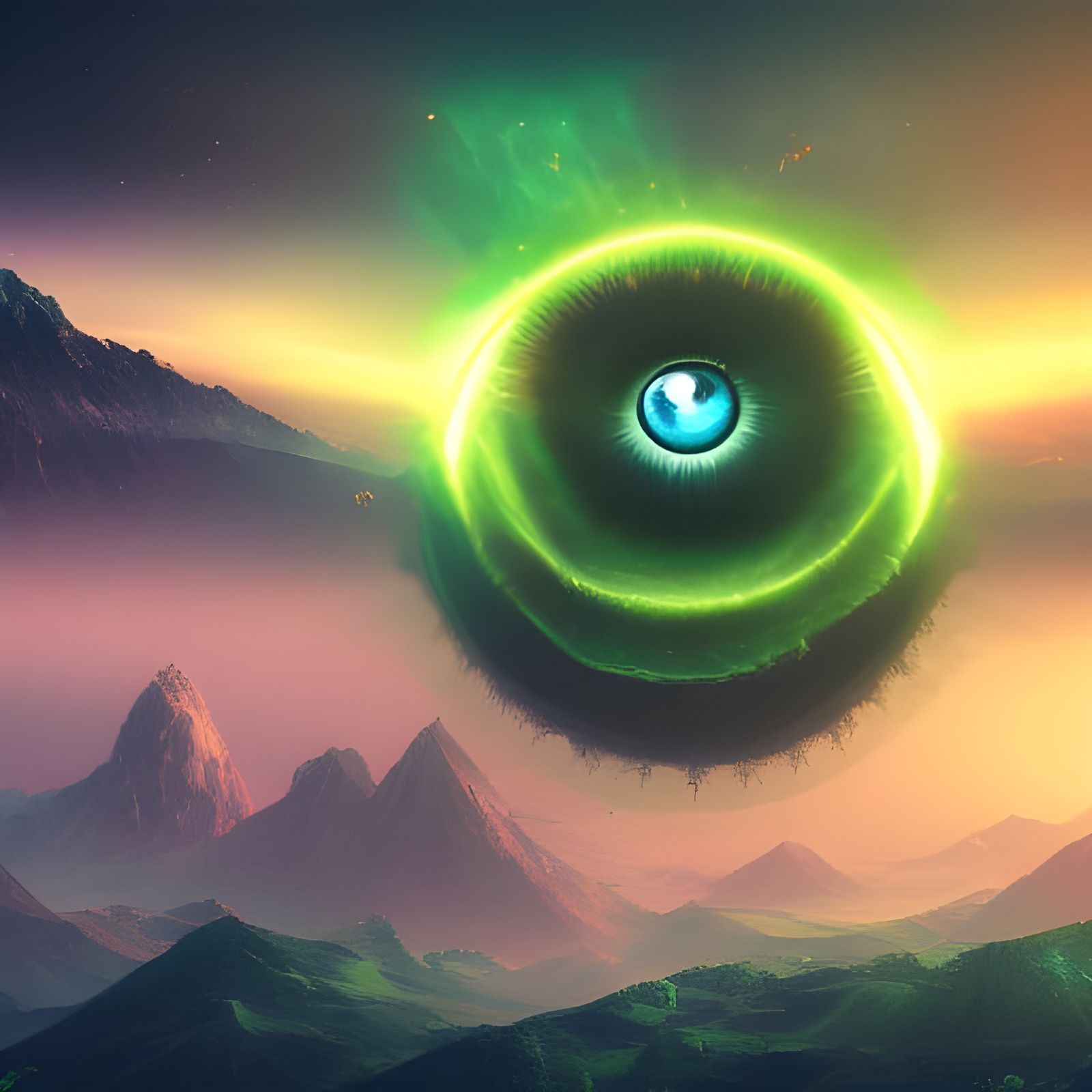 green cosmic eye