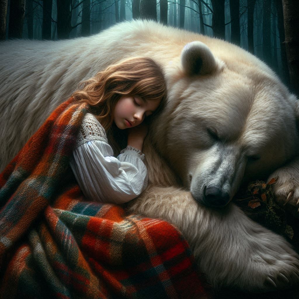 Young Girl and White Bear