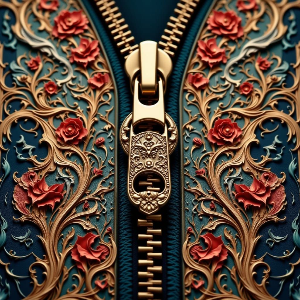 artistic zipper, elaborate pull tag <lora:Zipporium:1.0>