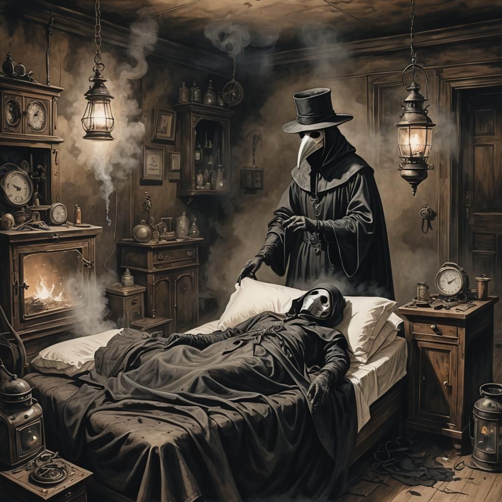 Plague Doctor caring for a Black Death patient  by @Me May Phim