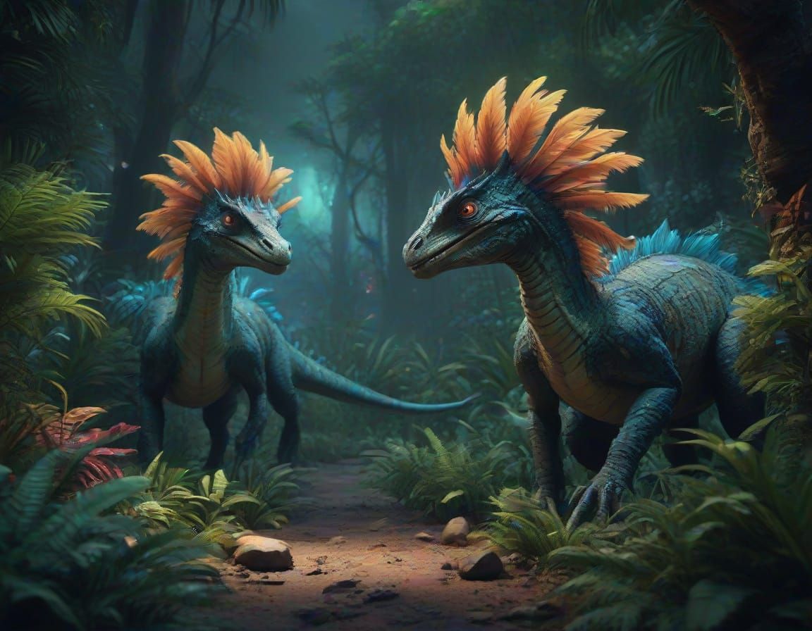 Dramatic Prehistoric Landscape in Fantasy Concept Art Style