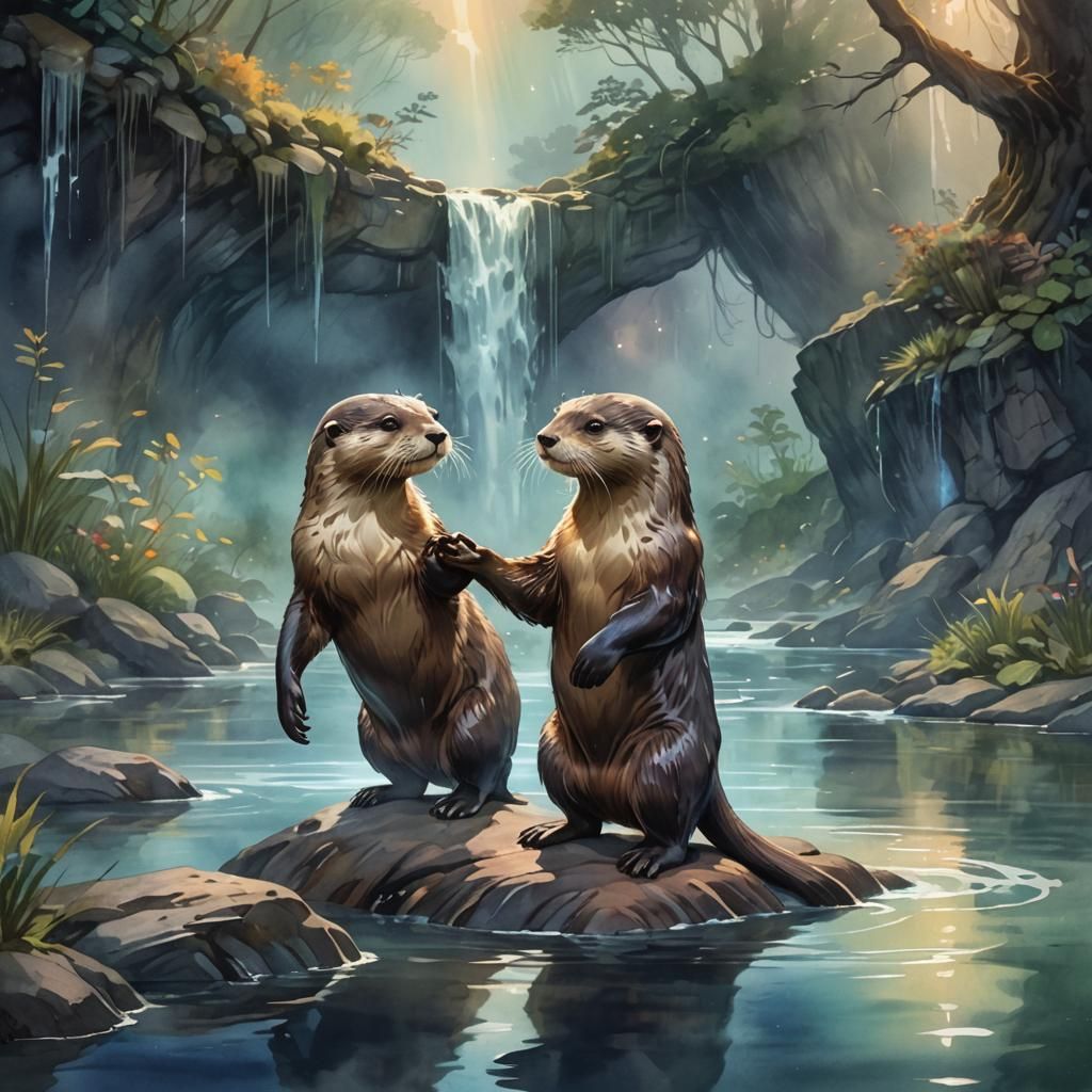 Otters III - AI Generated Artwork - NightCafe Creator