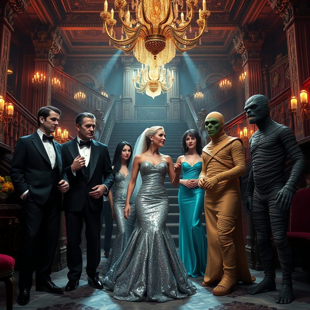 Universal monsters at wedding reception 2