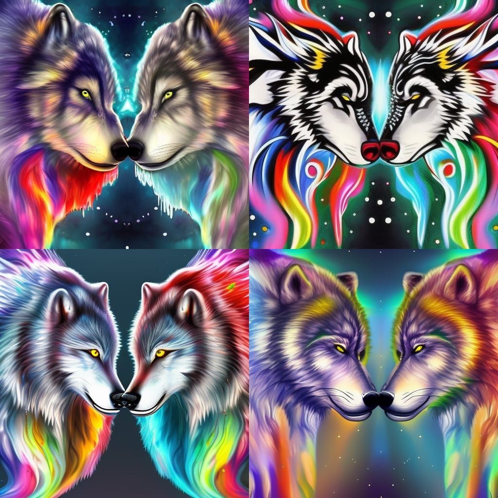 Artic wolfs of the cosmos yin yang - AI Generated Artwork - NightCafe ...