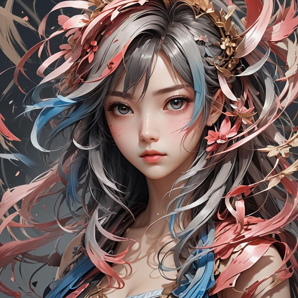 brush stroke hair portrait