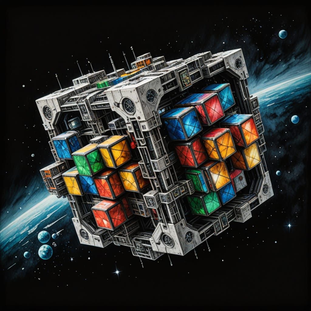 Rubik’s Space Station  by @atpollard