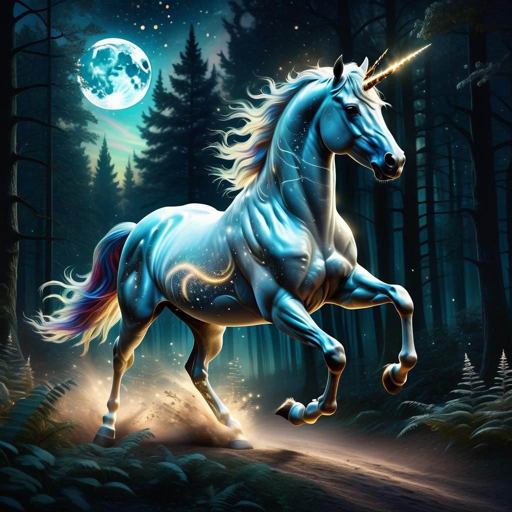 Cosmic Unicorn in the Forest  by @Susan