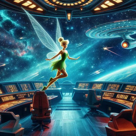 Tinkerbell on the bridge of the enterprise
