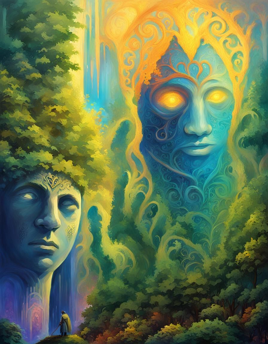 Warrior on Ancient Ruin: Fantasy Concept Art