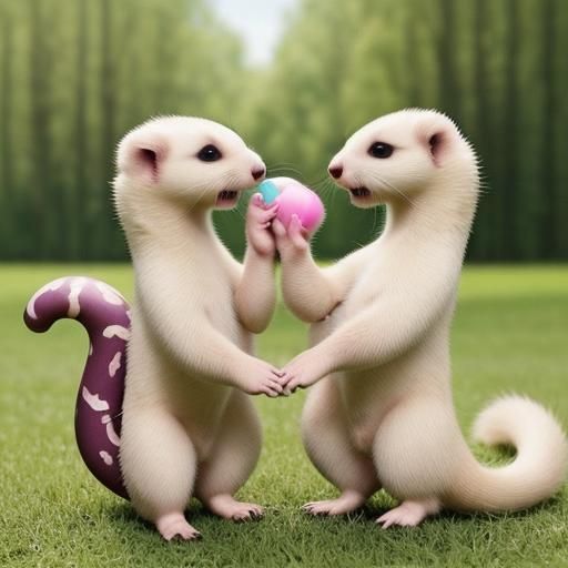 Absolutely ADORABLE ferrets frolicking about!