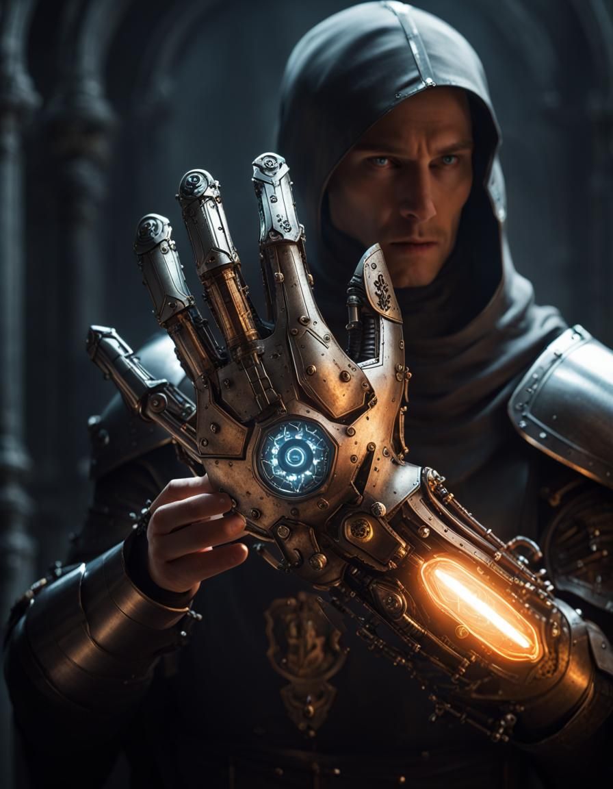 Medieval Sci-fi power hand  by @Eimen