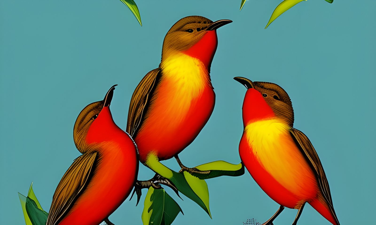 Three little birds upon my doorstep ai generated artwork nightcafe