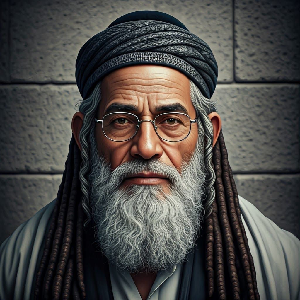 Yemenite Jewish Man Portrait in Fantasy Art Style