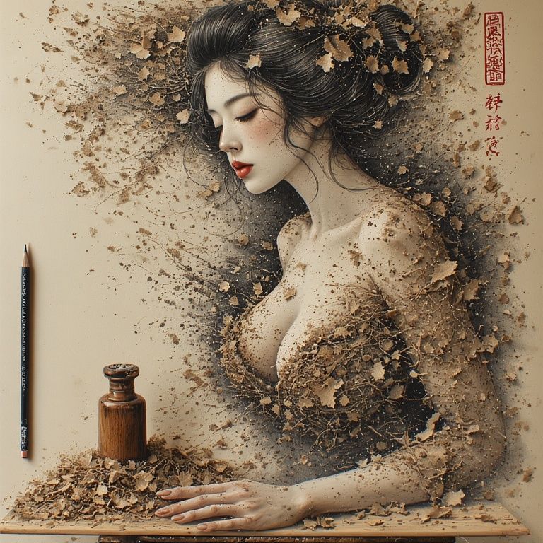 Pencil shavings and graphite
