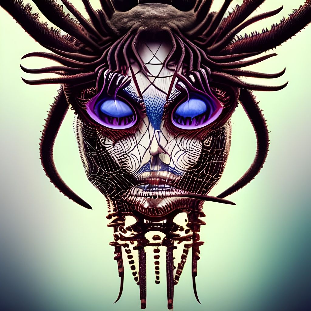 Surreal Spider Demon Priestess in Pop Fantasycore