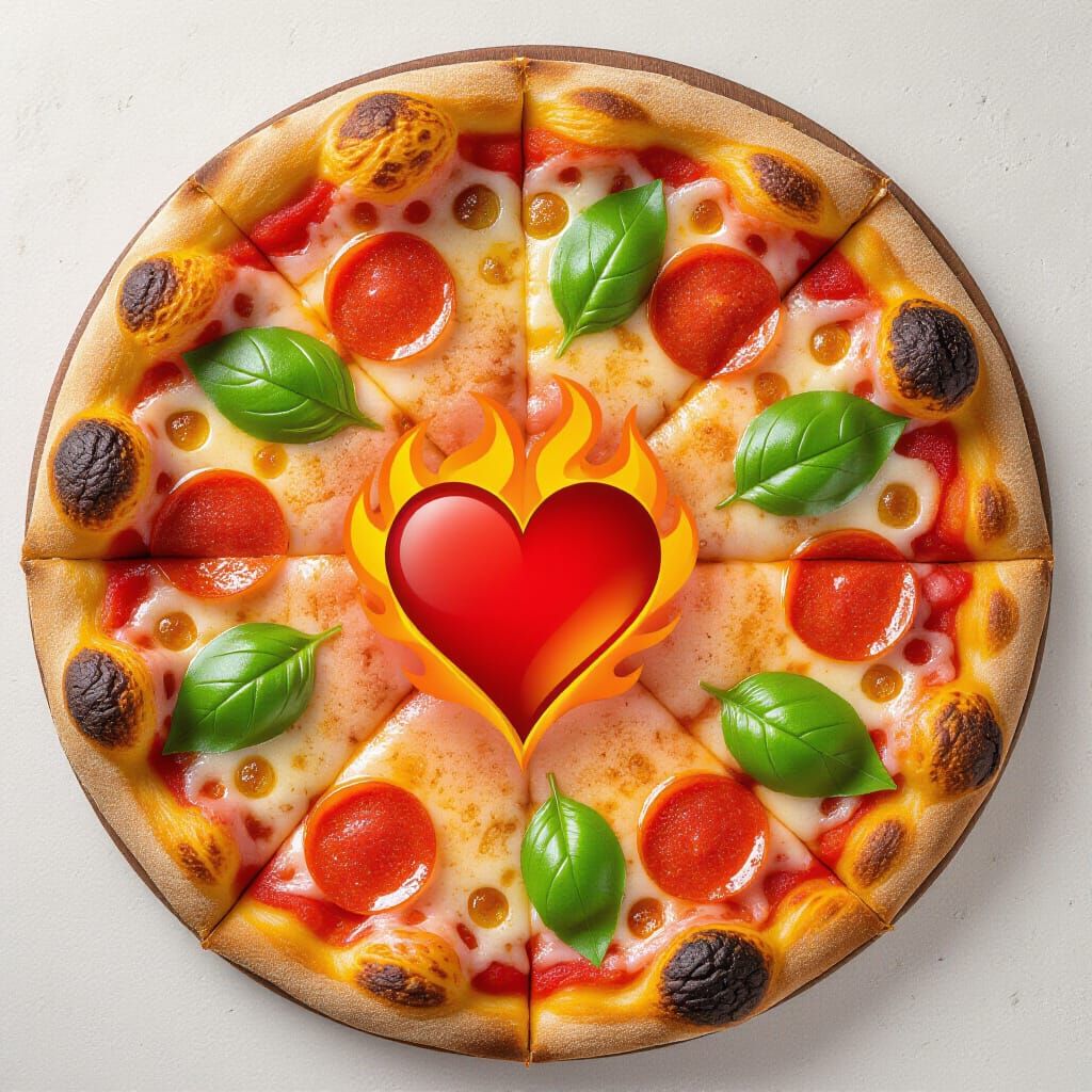 Emoji Combination with Pizza, Heart, and Fire