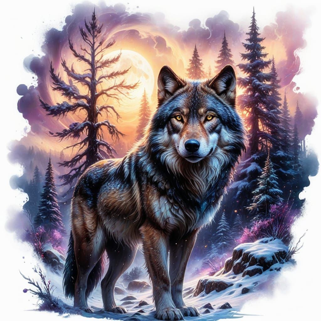 Wolf's Twilight Reflection 🐺✨