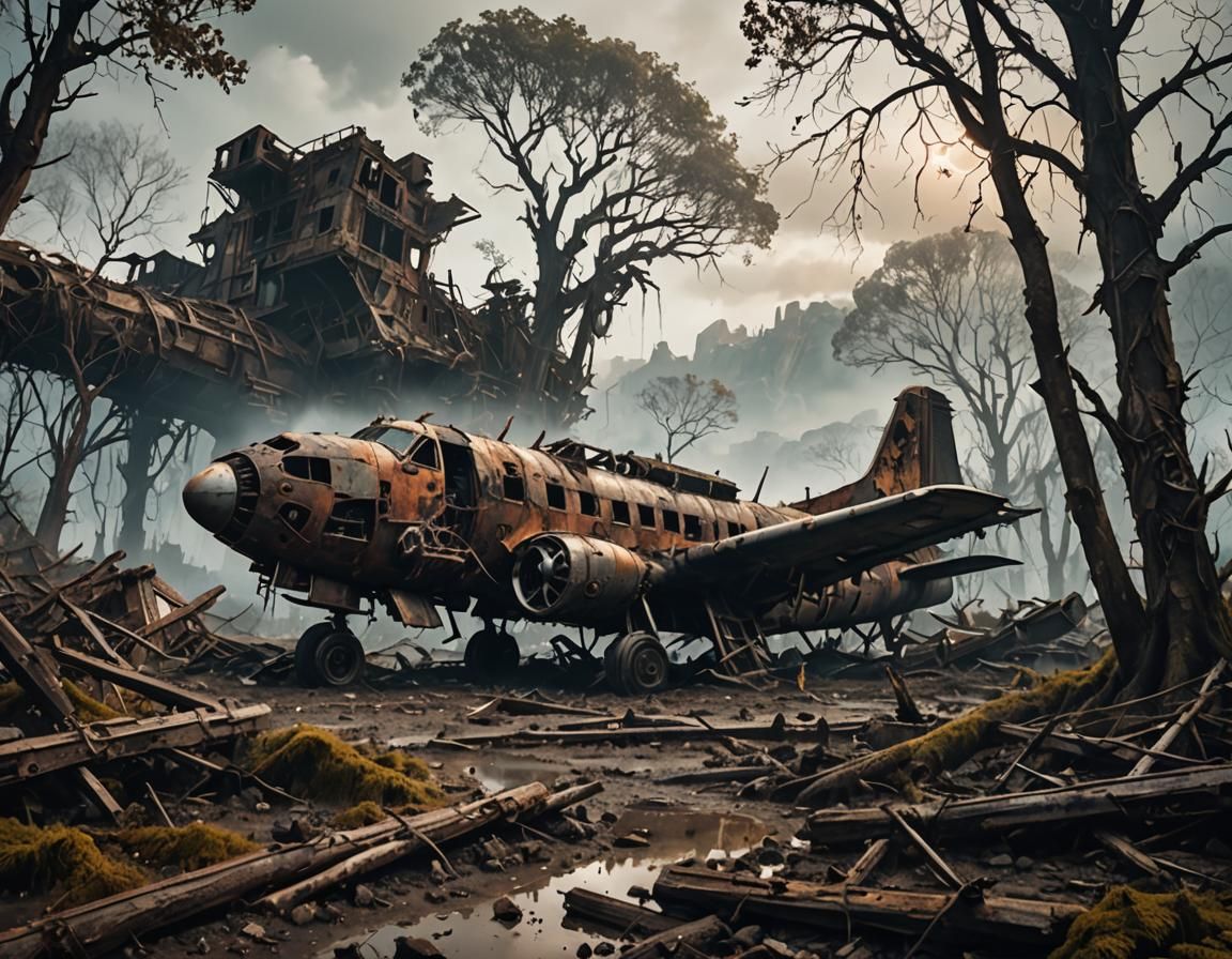 crashed airplane