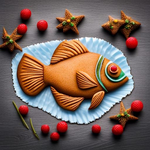 Gingerbread fish AI Generated Artwork NightCafe Creator