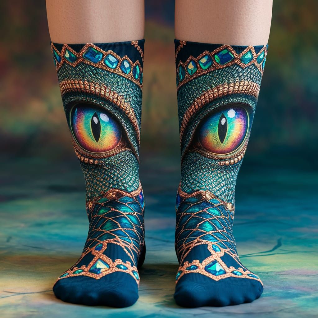Dragon Eye Socks: Fantasy Art Close-Up