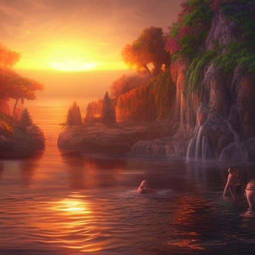 Sunset bath