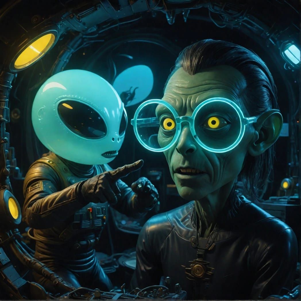 "Melvin! We've been on this space cruiser for ten months.  Now, for the last time!  Answer me! When we left, did you lea...