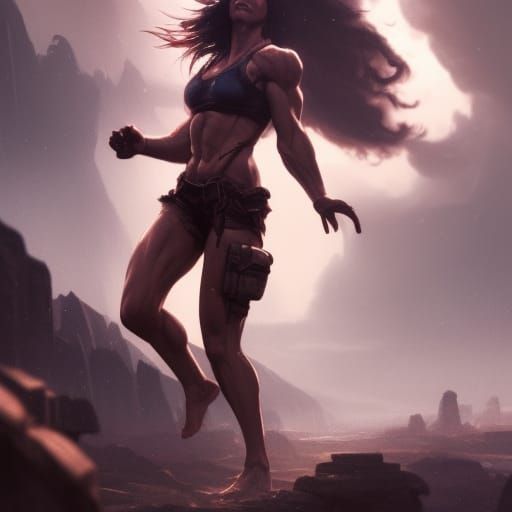 Muscular Jessica Biel with abs a masterpiece, 8k resolution,...