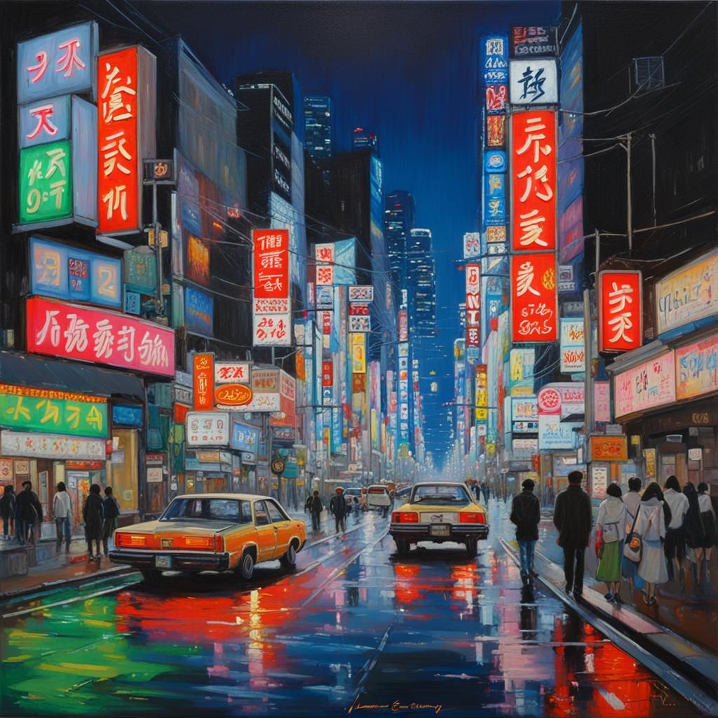 Neon lights tokyo