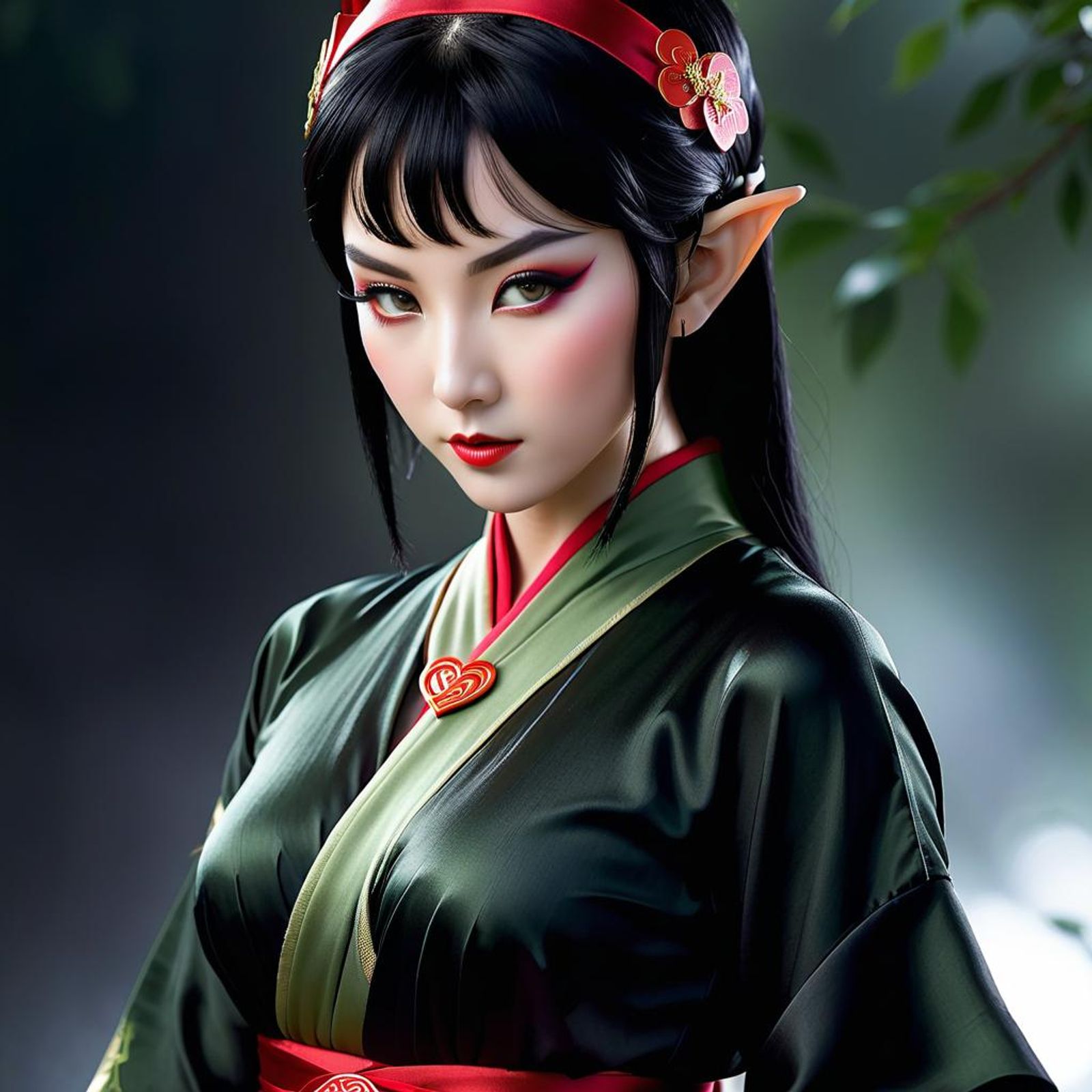 Elf woman in a Kunoichi outfit - AI Generated Artwork - NightCafe Creator