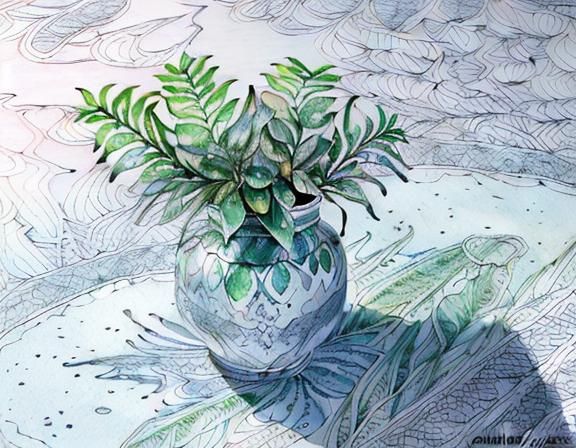 (Botanical fine lined coloring pages ink drawings with cross...