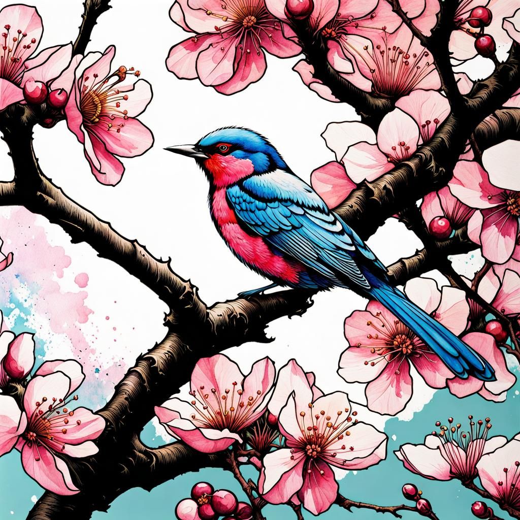 Watercolour blossom - AI Generated Artwork - NightCafe Creator