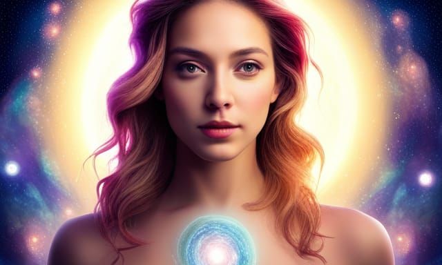 Create an image of me as the center of the universe, with ga...