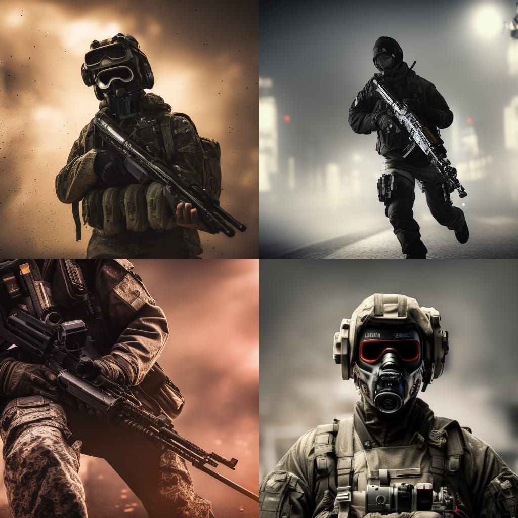 Ghost from call of duty. wearing his mask and holding a gun ...