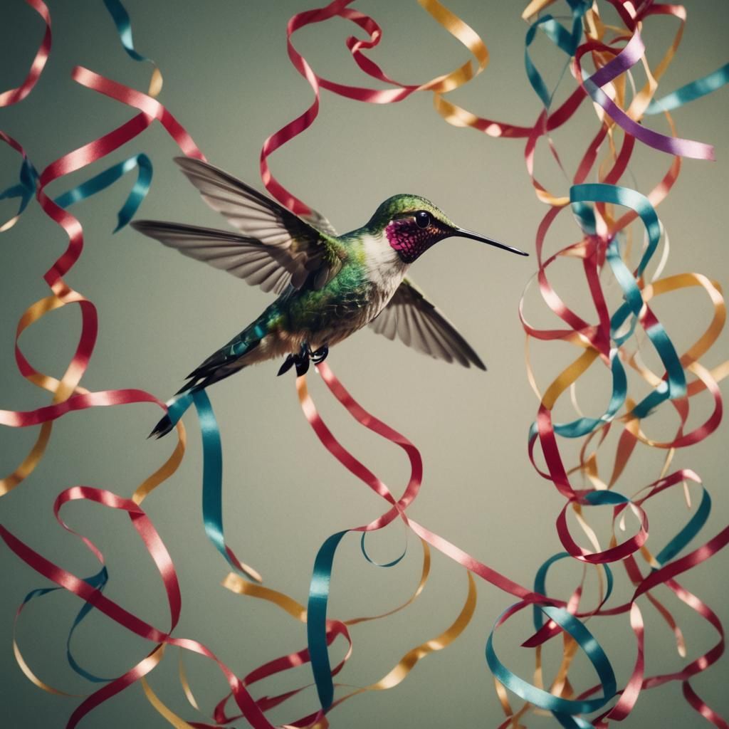 Hummingbird Made of Ribbons