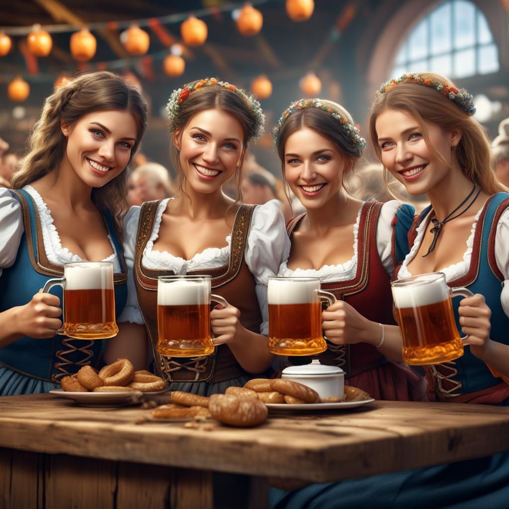 Women Celebrating at Oktoberfest  by @ElizabethEnchanted