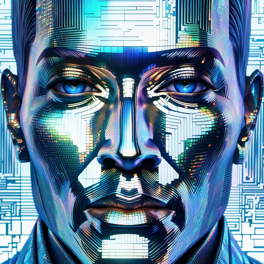 Holographic Portrait - AI Generated Artwork - NightCafe Creator